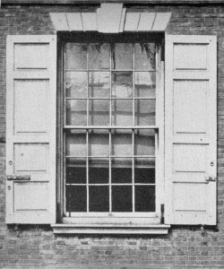 Plate XLIV.&mdash;Window and Shutters, Free Quakers' Meeting
House, Fifth and Arch Streets; Second Story Window, Free Quakers'
Meeting House.