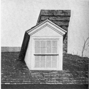 Plate XLVII.&mdash;Dormer, Witherill House, 130 North Front
Street; Dormer, 6105 Germantown Avenue, Germantown; Foreshortened
Window, Morris House; Dormer, Stenton; Window and Shutters, Witherill
House; Window and Blinds, 6105 Germantown Avenue.