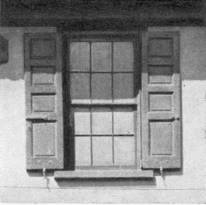 Plate XLVII.&mdash;Dormer, Witherill House, 130 North Front
Street; Dormer, 6105 Germantown Avenue, Germantown; Foreshortened
Window, Morris House; Dormer, Stenton; Window and Shutters, Witherill
House; Window and Blinds, 6105 Germantown Avenue.