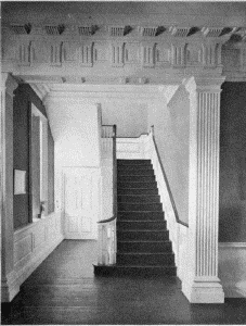 Plate LVI.&mdash;Hall and Staircase, Mount Pleasant; Second
Floor Hall Archway and Palladian Window, Mount Pleasant.