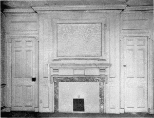 Plate LXIV.&mdash;Chimney Piece and Paneled Wall on the Second
Floor of an old Spruce Street House; Detail of Mantel, 312 Cypress
Street.