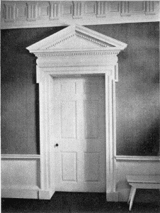Plate LXX.&mdash;Pedimental Doorway, First Floor, Mount
Pleasant; Pedimental Doorway, Second Floor, Mount Pleasant.