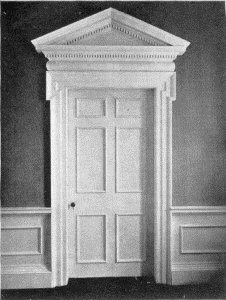 Plate LXX.&mdash;Pedimental Doorway, First Floor, Mount
Pleasant; Pedimental Doorway, Second Floor, Mount Pleasant.