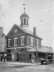 Plate LXXXVI.&mdash;Carpenter's Hall, off Chestnut Street,
between South Third and South Fourth Streets. Erected in 1770; Old
Market House, Second and Pine Streets.