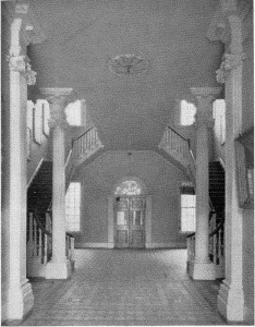 Plate LXXXVIII.&mdash;Main Hall and Double Staircase,
Pennsylvania Hospital.