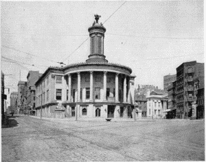 Plate XC.&mdash;Old Stock Exchange, Walnut and Dock Streets;
Girard National Bank, 116 South Third Street.