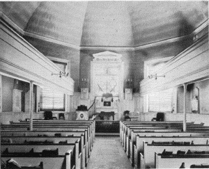 Plate XCIV.&mdash;Interior and Chancel, Old Swedes' Church;
St. Paul's Church, South Third Street near Walnut Street.