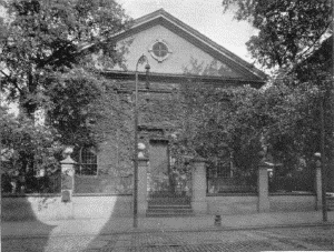 Plate XCIV.&mdash;Interior and Chancel, Old Swedes' Church;
St. Paul's Church, South Third Street near Walnut Street.