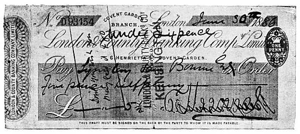 CHEQUE FOR 5&frac12;D.