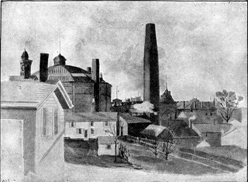 SKETCH FROM HOTEL WINDOW, CLEVELAND, U.S.A., BY MR.
KENDAL.