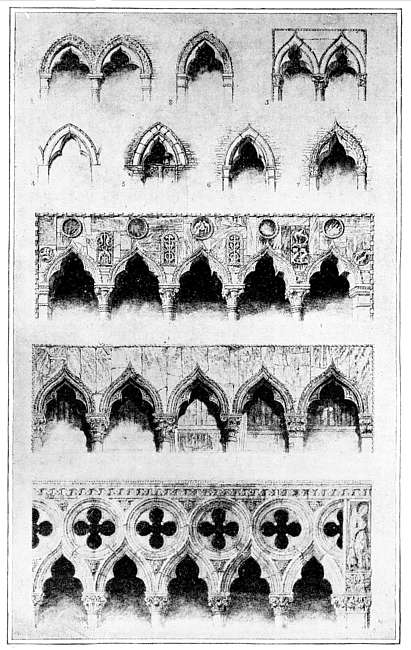 WINDOWS OF THE EARLY GOTHIC PALACES. WINDOWS OF THE EARLY GOTHIC PALACES.