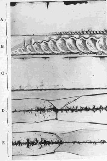 X.&mdash;Micro-photographs. Diamond and Wheel Cuts seen in Section and Plan.