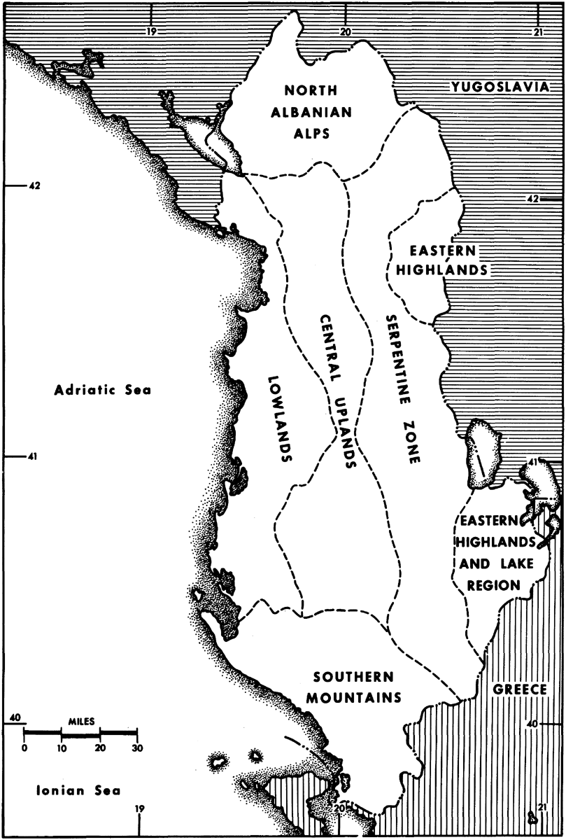 Figure 2. Landform Regions in Albania