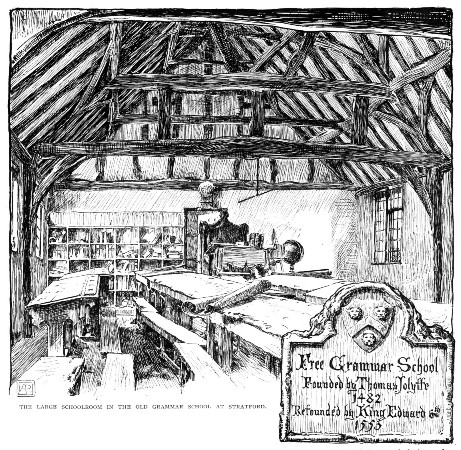 THE LARGE SCHOOLROOM IN THE OLD GRAMMAR SCHOOL AT
STRATFORD.