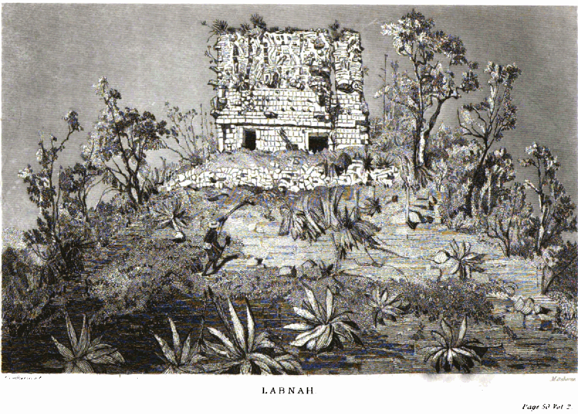 Pyramidal Mound and Building at Labn