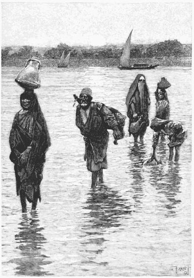 THE NILE&mdash;COMING DOWN TO GET WATER From a photograph by Sebah, Cairo