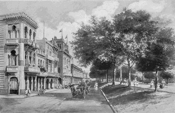 THE PRADO

Havana's most fashionable residence street and driving thoroughfare
extends from the gloomy Punta fortress along the line of the ancient
city wall, past the Central Park to Colon Park, shaded with laurels and
lined with handsome homes and clubs. In 1907 a hurricane wrecked many of
the great laurels, as well as the royal palms of Colon Park, but in the
genial climate of Cuba the ravages of the elements were rapidly
repaired. The Prado was officially renamed by the Cuban Republic the
Paseo de Marti, in honor of Jos� Marti, but the old name still clings
inseparably to it.