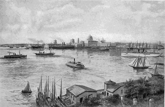 THE BAY AND HARBOR OF HAVANA

The capital of Cuba is seated upon the shore of a spacious and beautiful
bay, the entrance to which is between the two bold headlines crowned
respectively by the Morro Castle and La Punta fortress, while the domes
and spires of the great city have for a background the central mountain
range of the island. The harbor of Havana is one of the most secure and
commodious in the world, and in commercial importance, measured by
tonnage of shipping, ranks among the foremost in the Western
Hemisphere.