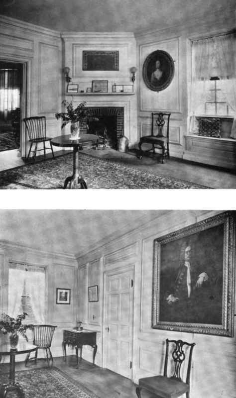 Plate XLV.&mdash;Two Views of the Living Room, Dummer Mansion.