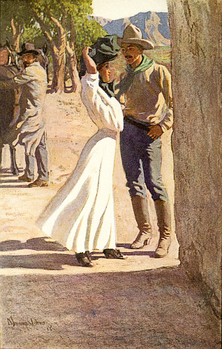 “He smiled down at her glowing young face, and his eyes
shone with admiration”