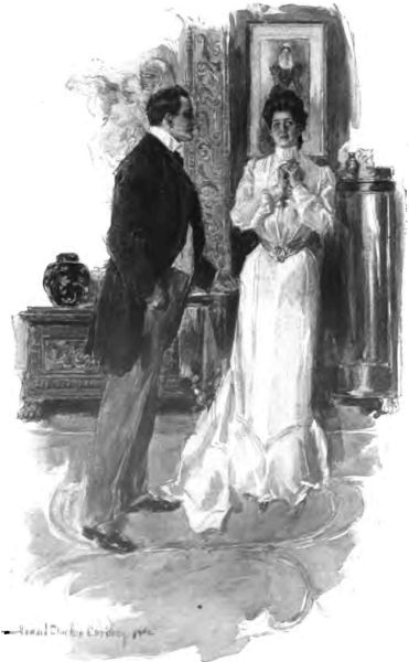 "I will place the crown upon your head," said the
actor-manager; "only promise not to reproach me when you find for
yourself that it is only pasteboard!"