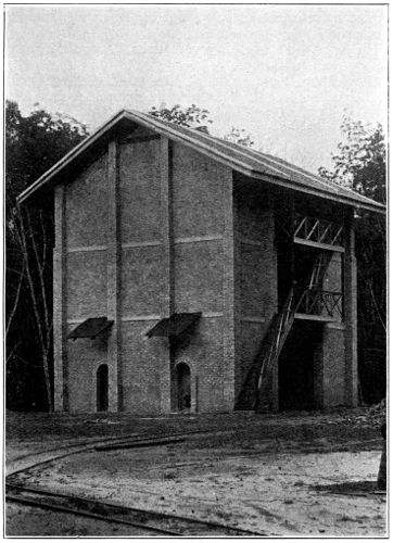 Side View of Preceding
Photograph, showing External Arrangement for Stoking Furnaces