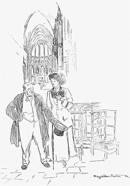 "I held the guide-book and read the explanations, while he
kept up a running contradiction of everything I read."