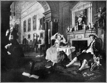 Het ongelukkige huwelijk.&mdash;Naar een schilderij van W. Hogarth.