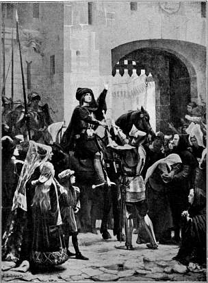 Vertrek uit Vaucouleurs, 1429.--Naar een schilderij van J. Scherrer, Orl�ans.