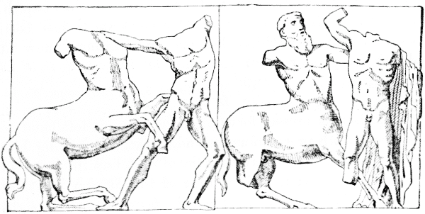 Fig. 9.&mdash;Metopes 308, 309, from Carrey.