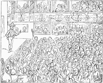A THEATRE, SHOWYNGE YE HOUSE
AMUSED BY YE COMYCKE ACTOR.
