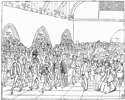 WESTMINSTER HALL, SHOWYNGE YE
CEREMONYE OF OPENYNGE TERME.
