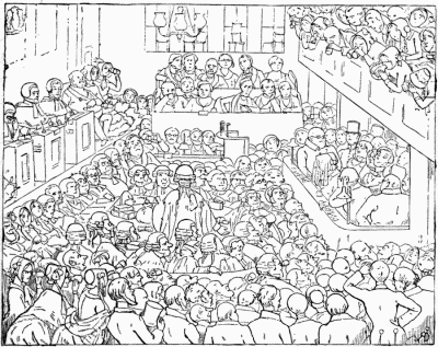 APPEARANCE OF YE CRYMYNYAL
COURTE DURING AN "INTERESTYNG" TRYAL FOR MURDER.
