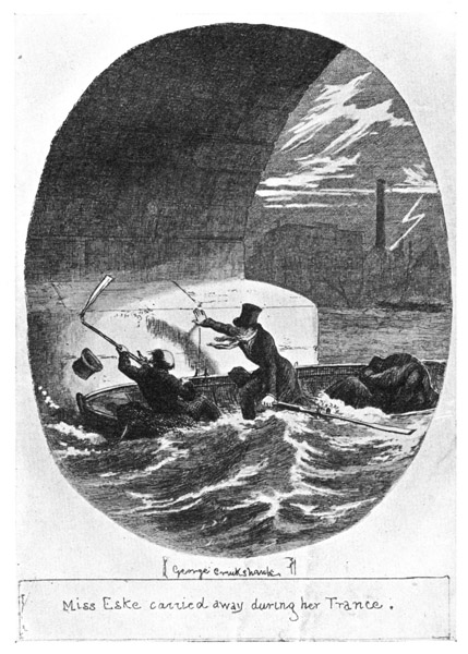 Miss Eske carried away during her Trance.

From "Clement Lorimer," 1849.
