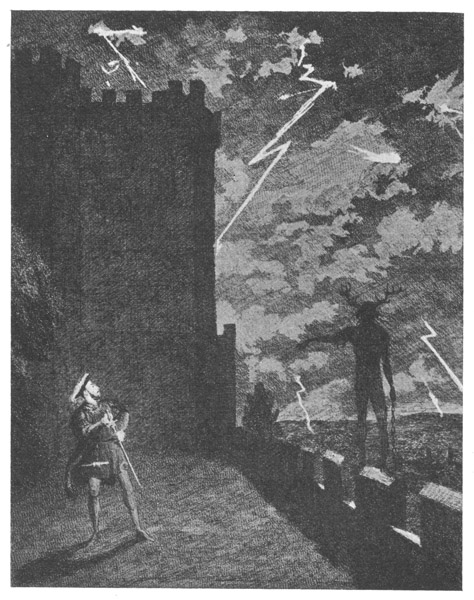 HERNE THE HUNTER APPEARING TO HENRY VIII.
("Windsor Castle"). From "Ainsworth's Magazine," vol. iii., 1843.