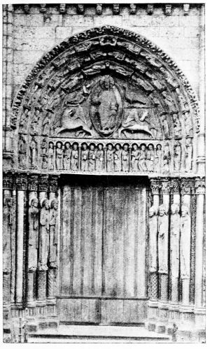 Sculptures du portail de la cath�drale de Chartres.