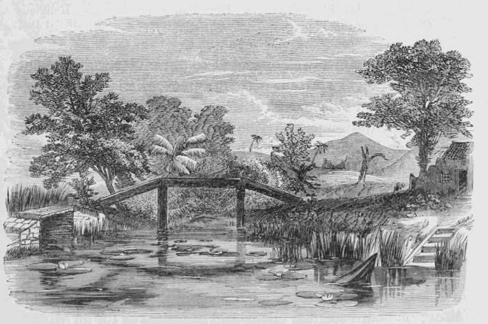 A VIEW ON THE JOURNEY TO SOO-CHOW, OF A PORTION OF
COUNTRY NEAR THE CITY OF WU-SEE, LATELY DESOLATED BY IMPERIALISTS.
See p. 638.