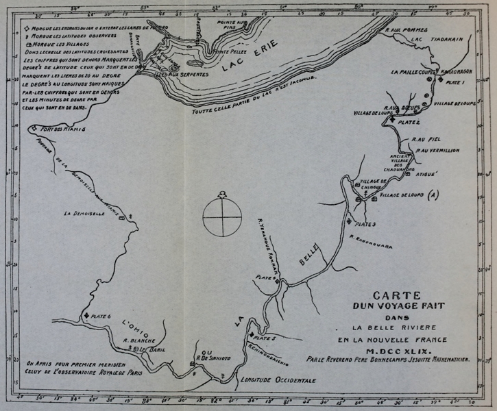 Bonn&eacute;camps&rsquo;s Map of the Ohio River (1749)