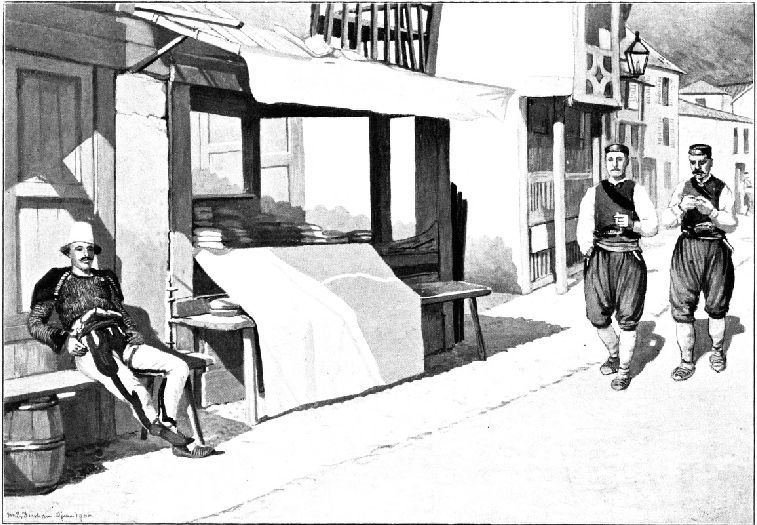 BAKER'S SHOP, RIJEKA.&mdash;AUJAMAN AND TWO MONTENEGRINS.