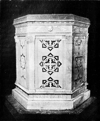 PIEVE DI S. MARTINO A BROZZI &mdash; FONTE BATTESIMALE. (Fot. I. I. d'Arti Grafiche).