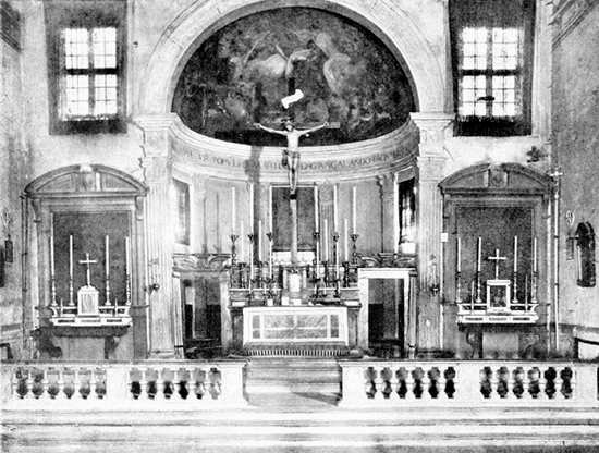 CHIESA DI S. MARTINO A GANGALANDI &mdash; TRIBUNA E ALTARE MAGGIORE. (Fot. I. I. d'Arti Grafiche).