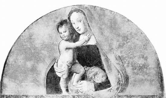 MALMANTILE &mdash; CHIESA DI S. PIETRO IN SELVA &mdash; AFFRESCO SOPRA LA PORTA. (Fot. I. I. d'Arti Grafiche).