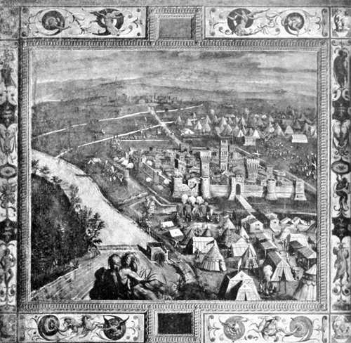 FIRENZE &mdash; PALAZZO VECCHIO &mdash; ESPUGNAZIONE DEL CASTELLO D'EMPOLI (AFFRESCO DEL VASARI). (Fot. Alinari).