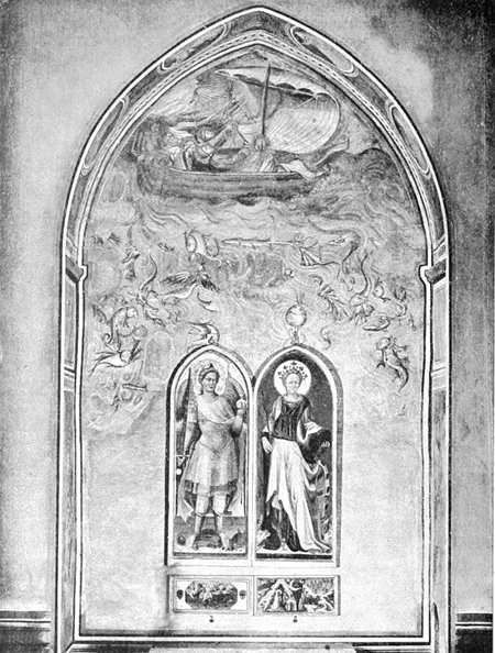 S. MINIATO &mdash; CHIESA DI S. DOMENICO &mdash; TAVOLE DI ROSSELLO DI JACOPO FRANCHI E AFFRESCO DEL XV SECOLO. (Fot. I. I. d'Arti Grafiche).