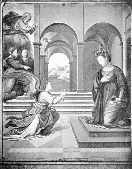 VINCI &mdash; ORATORIO DELLA SS. ANNUNZIATA &mdash; FRA PAOLINO DA PISTOJA (?): L'ANNUNCIAZIONE. (Fot. Alinari).