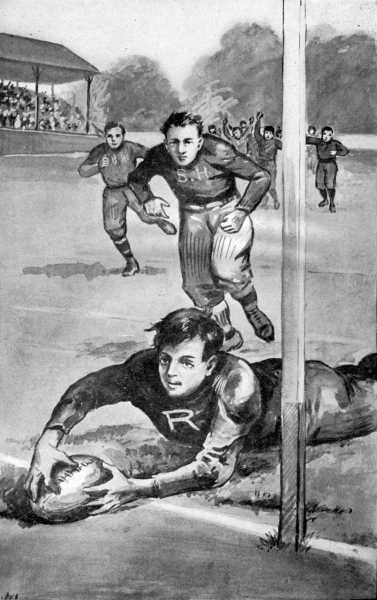 HE RAISED THE BALL IN HIS ARMS, AND
PLACED IT OVER THE CHALK MARK.