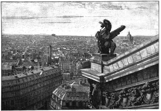 Mont Valérien and the Arc de Triomphe.&mdash;Church of St.
Augustine.

VIEW FROM THE ROOF OF THE OPERA HOUSE.