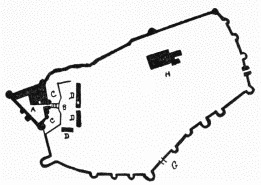 Plan of Vitré in 1811 Showing City Walls