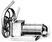 Fig. 22.&mdash;Horizontal Pug-Mill, in use at Union Porcelain
Works, Greenpoint.