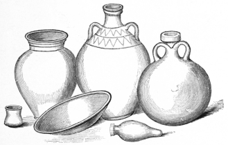 Fig. 44.&mdash;Pottery found in the Tombs above the Palaces of
Nimroud.